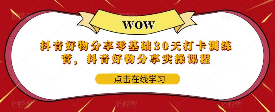 【副业项目6003期】抖音好物分享0基础30天-打卡特训营，抖音好物分享实操课程缩略图