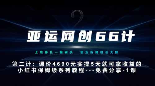 【副业项目7189期】小红书实战系列，只需5天即可完全上手-系列10节课 第一课-基础概念、流程 全貌解析缩略图