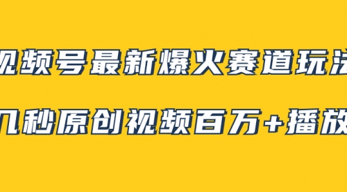 【副业项目8174期】视频号最新爆火赛道玩法，几秒视频可达百万播放，小白即可操作（附素材）缩略图