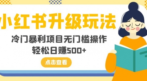 【副业项目8254期】小红书升级玩法，冷门暴利项目无门槛操作，轻松日赚500+缩略图