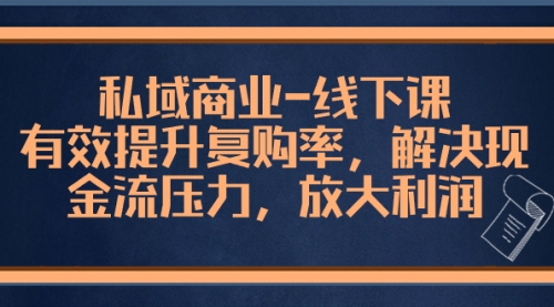 【副业项目8578期】私域商业-线下课，有效提升复购率，解决现金流压力，放大利润缩略图