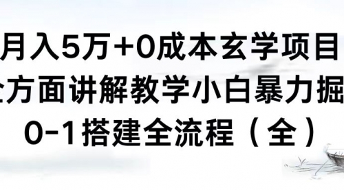 【副业8707期】月入5万+0成本玄学项目，全方面讲解教学，0-1搭建全流程（全）小白暴力掘金缩略图