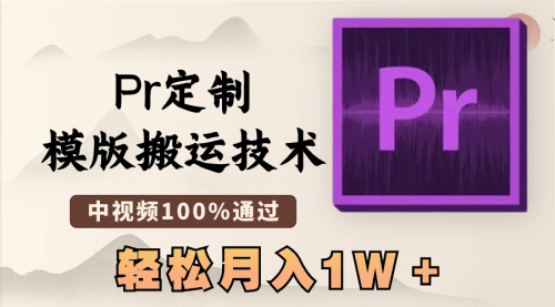 【副业8726期】最新Pr定制模版搬运技术，中视频100%通过缩略图