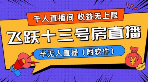 【副业8791期】爆火飞跃十三号房半无人直播，一场直播上千人，日入过万！缩略图